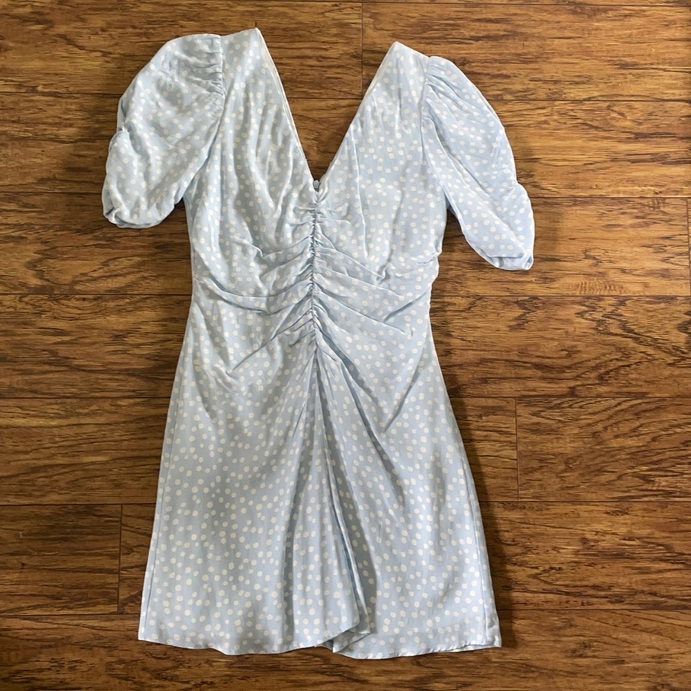 Zara Sky Blue Polka Dot Dress - Picture 2 of 5